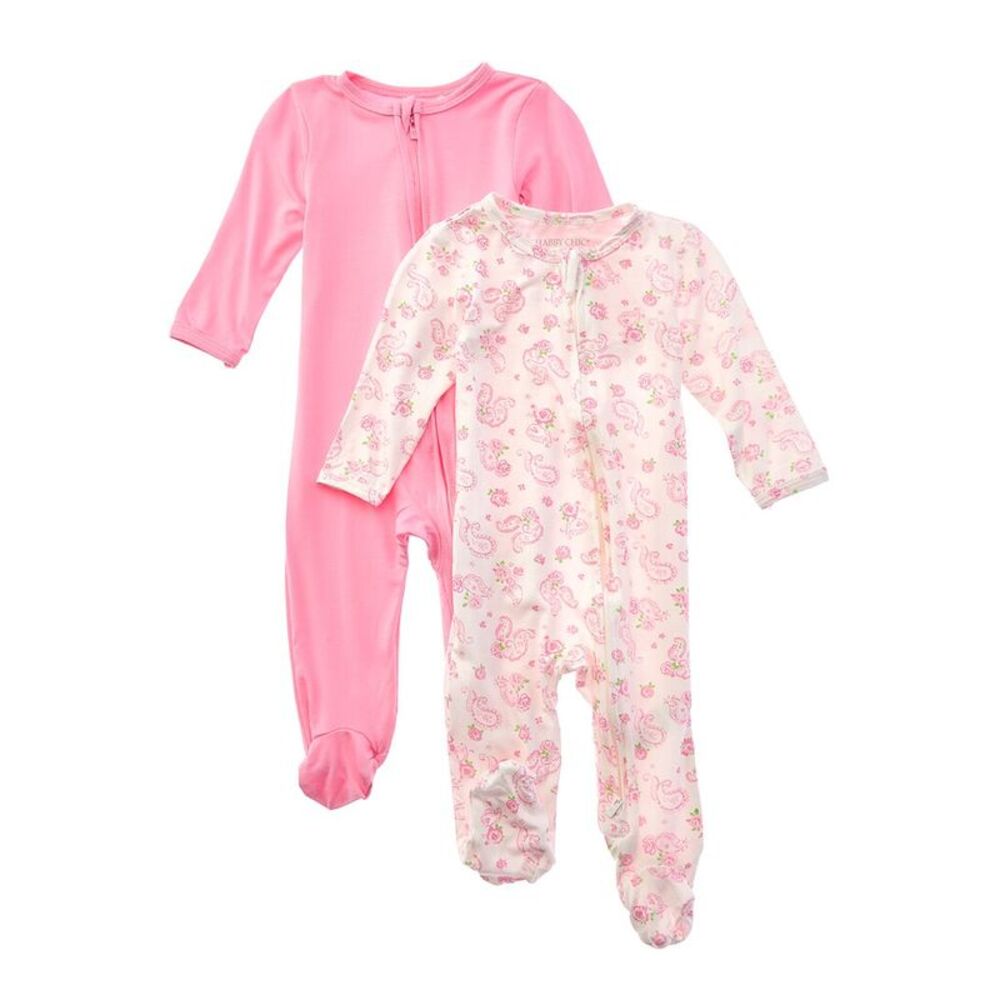 Shabby Chic  Set Of 2 Footie Pajamas, Multi